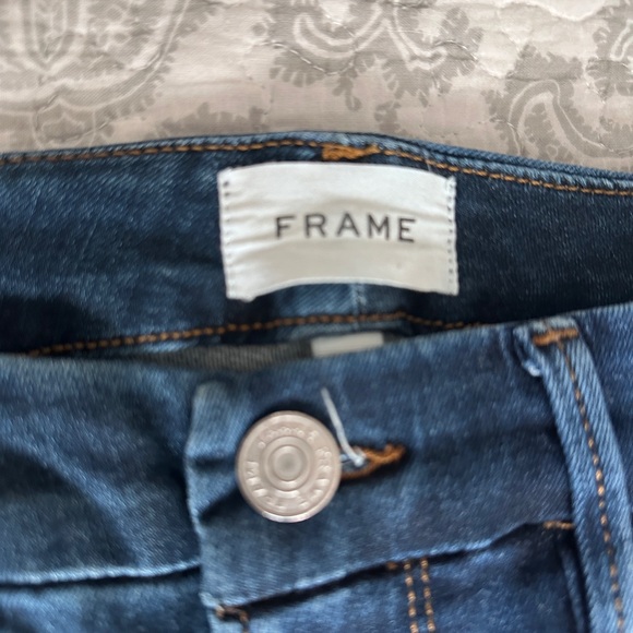 FRAME Denim Blue Le Crop Mini Boot Cascade Hem Bootcut Jeans Women's Size 28 - Picture 5 of 9